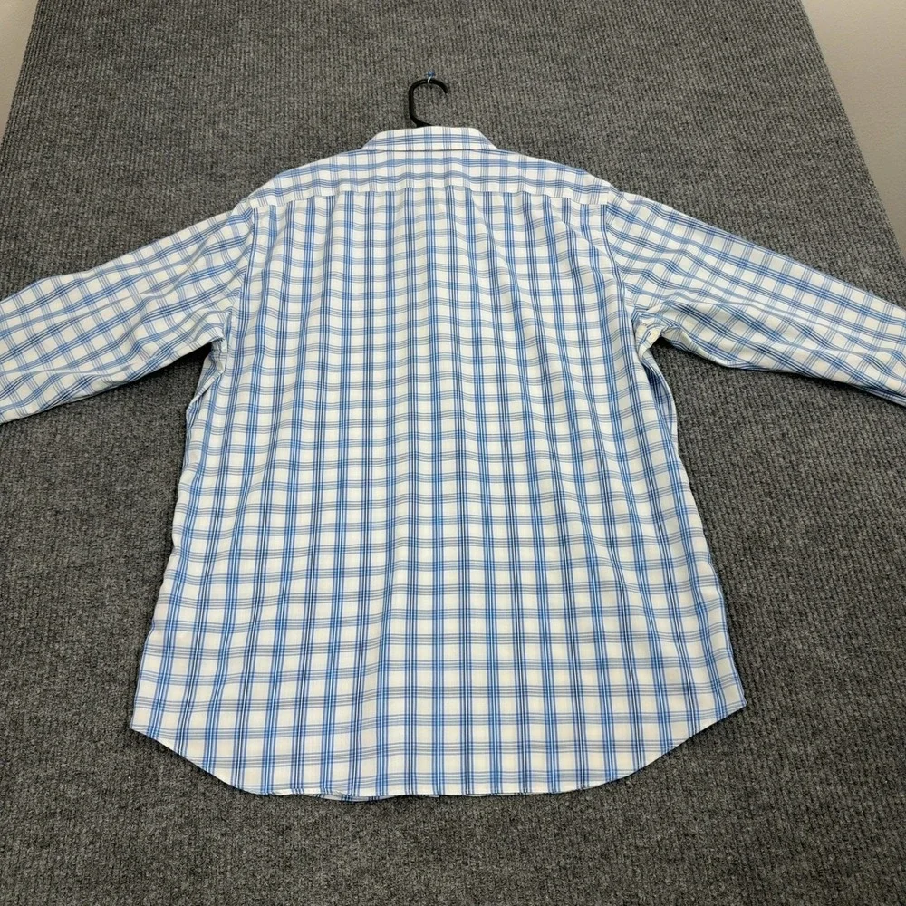Banana Republic Button‎ Up Mens XL Blue Cotton Non-Iron Slim Fit Plaid Preppy
